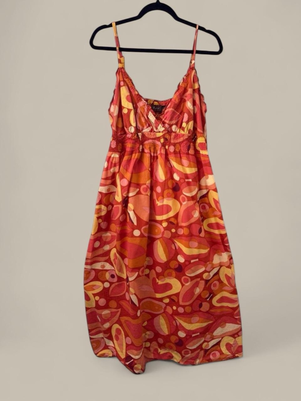 Y2K Orange Printed Maxi Dress